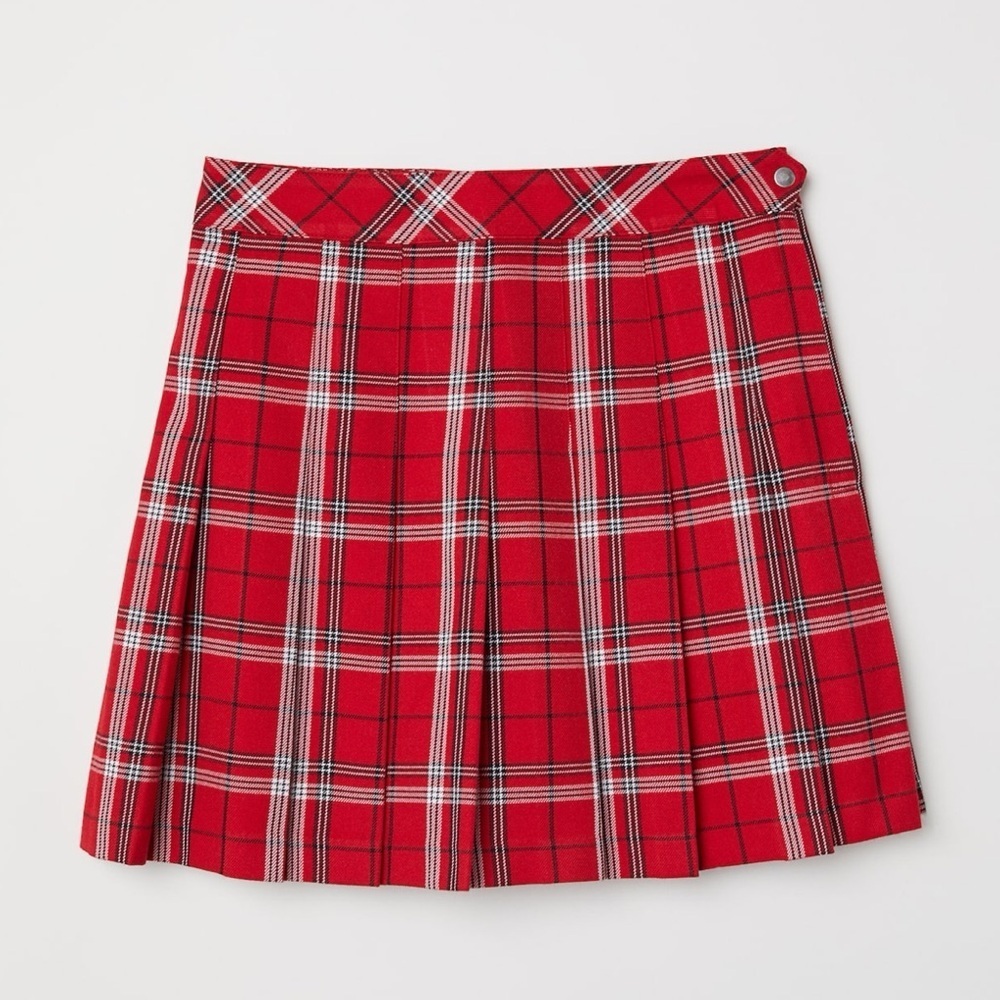 H&M Divided Plaid Pleated Skirt 8